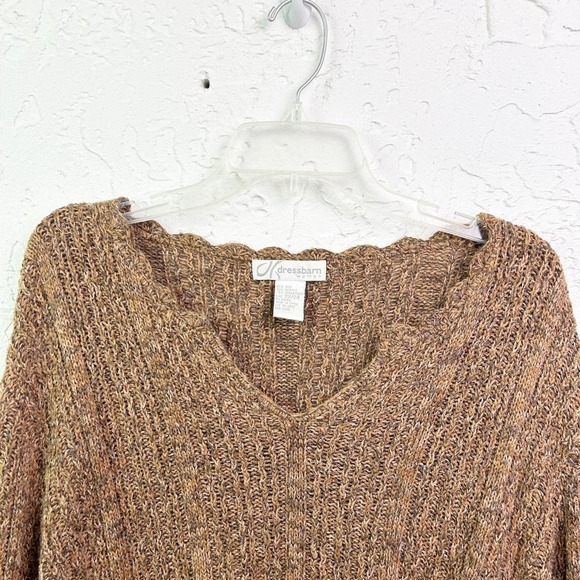 Vintage Brown Split Neck Silk Blend Sweater Size 22/24 - Picture 2 of 7